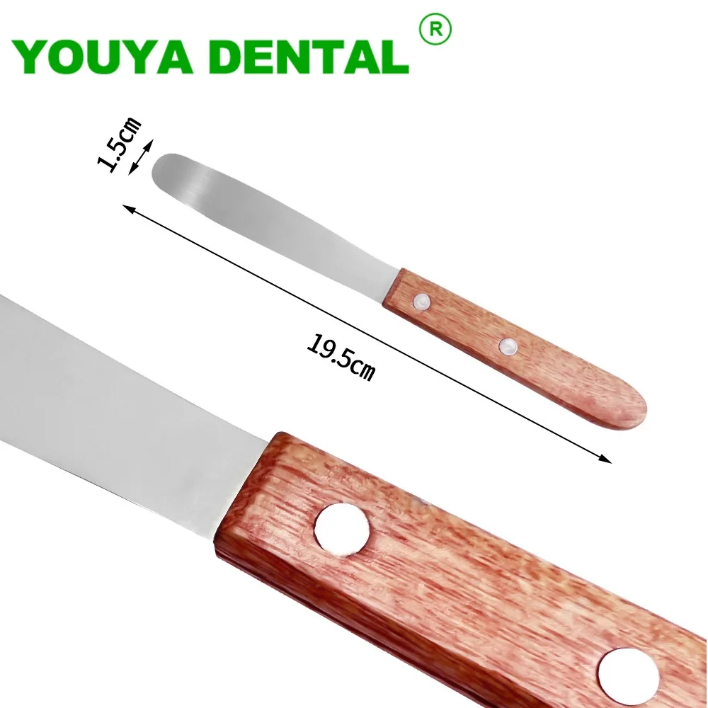 

Dental Mixing Spatula Wooden Handle Impression Material Stainless Steel Knife Dentistry Laboratory Gypsum Spatula Dentist Tools