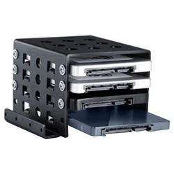 Hard disk rack Aluminium Alloy Hard drive Bay 4-Layer for 2.5-Inch HDD/SSD Chassis bracket shelf Black
