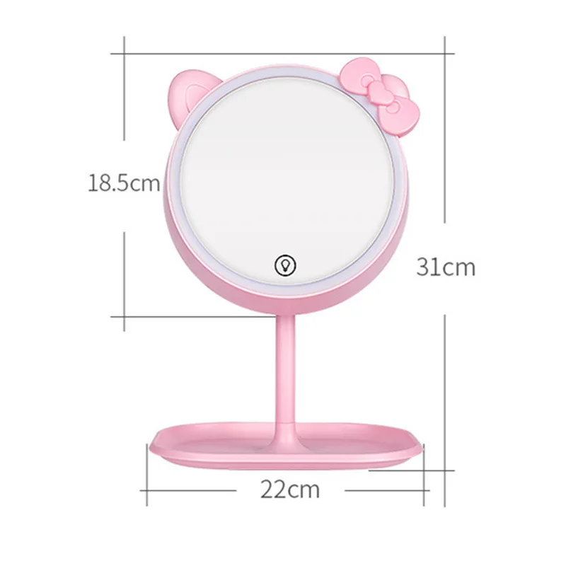 Portable Makeup mirror USB Rechargeable Compact LED Vanity Mirror with Touch Screen Dimming Makeup Mirror Home small night light