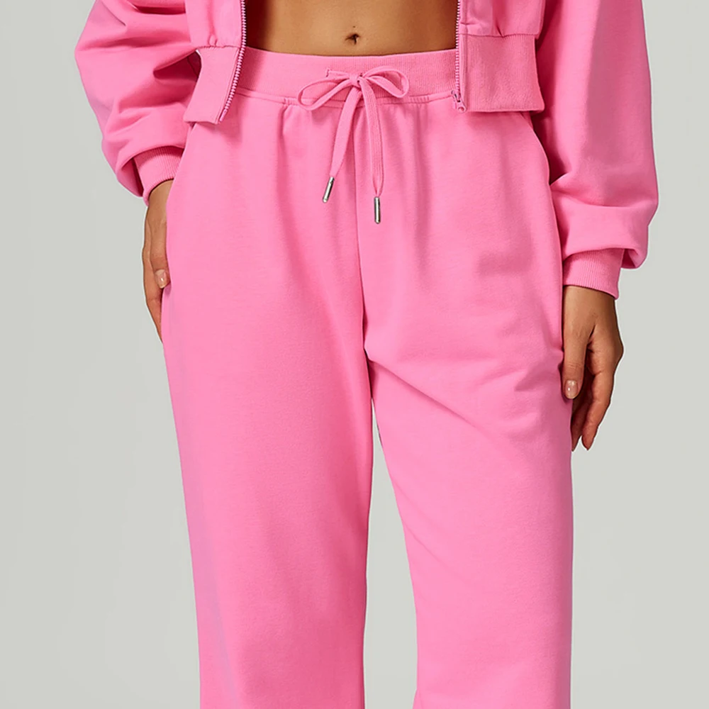 

Winter Women High Waist Loose Fit Sports Pants Drawstring Wweatpants With Pockets Straight Leg Yoga Pants Versatile Sports Pants