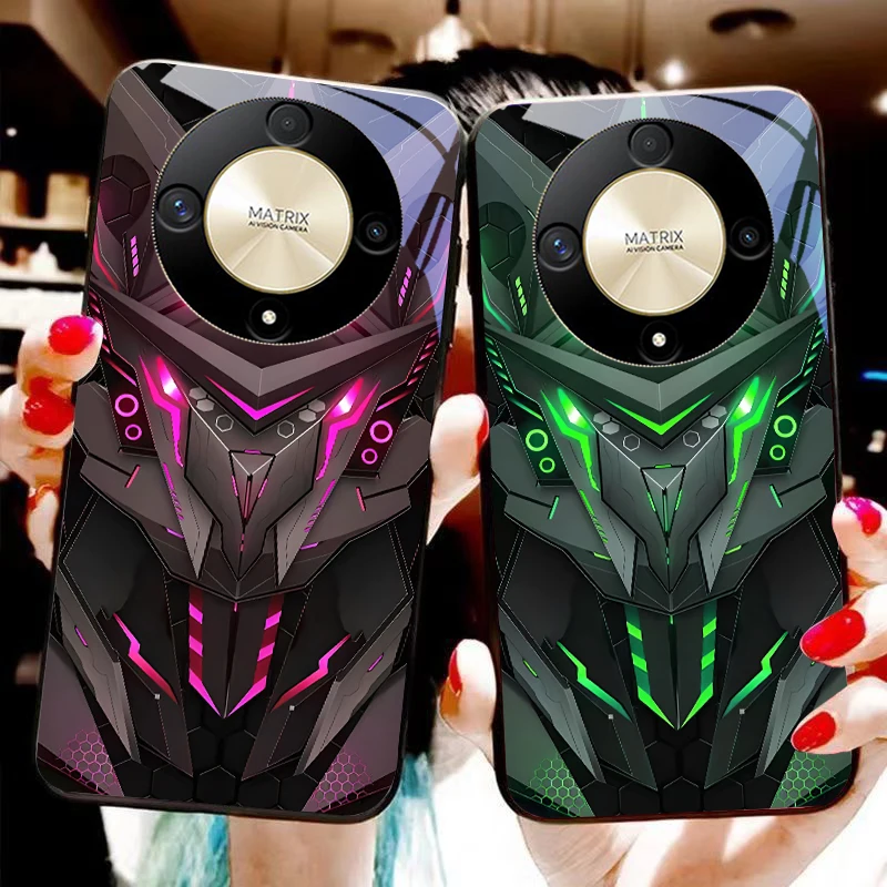 Creative Mech For Honor Magic 6 50 70 90 Lite X7b 200 Pro Nova 10 Nova 5T X6 P30 Pura 70 Ultra Tempered Glass Phone Case