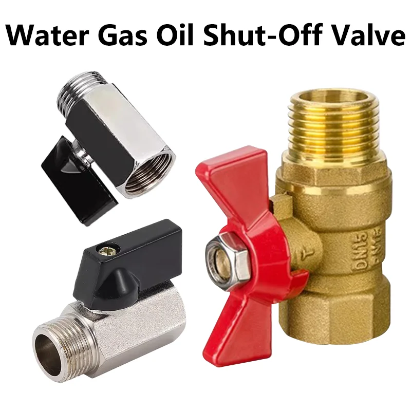 

5/20/100pcs 1/8" 1/4" 3/8" 1/2" BSP Brass Water Gas Oil Shut Off Valve Ball Valve Air Compressor Threaded Mini Male To Female