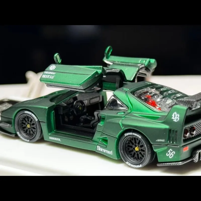 CarDemonKing 1:64 LBWK F40 نموذج سيارة محاكاة مصنوع من سبيكة البيض، لعبة هدية مهرجان الأولاد، عنصر عرض قابل للجمع للبالغين.