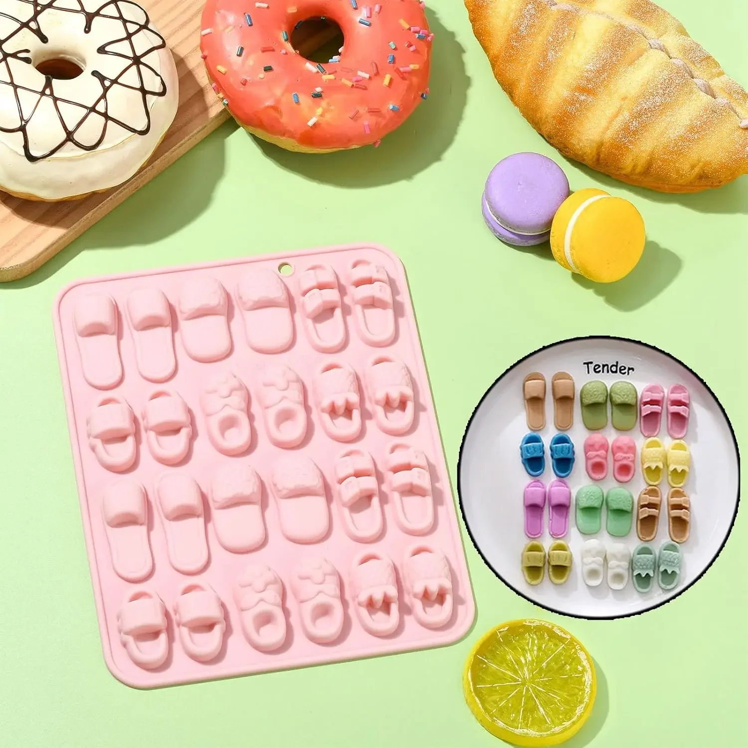 Cute Beach Shoes Silicone Molds Summer Flip-Flops Slipper Fondant Candy Chocolate Mould Baking Tools Cake Decoration Accessories