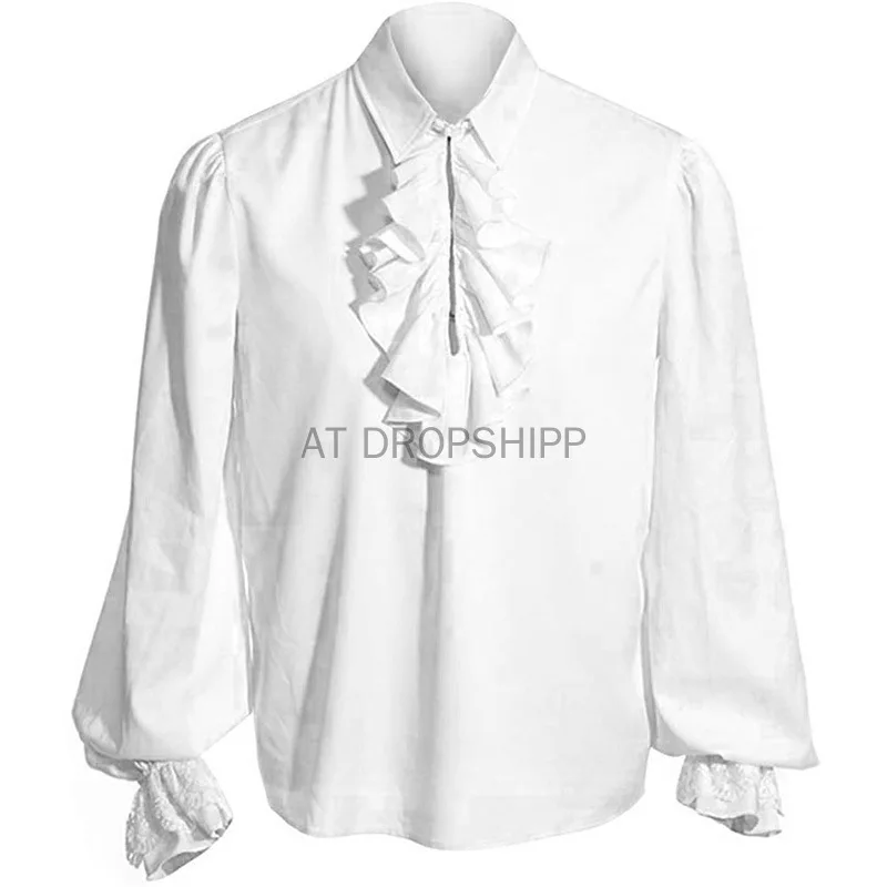 Adult Kids Medieval Grooms Cosplay Shirt Pirate Vintage Renaissance Tunic Larp Halloween Cosplay Costume Lace Up Male Shirts