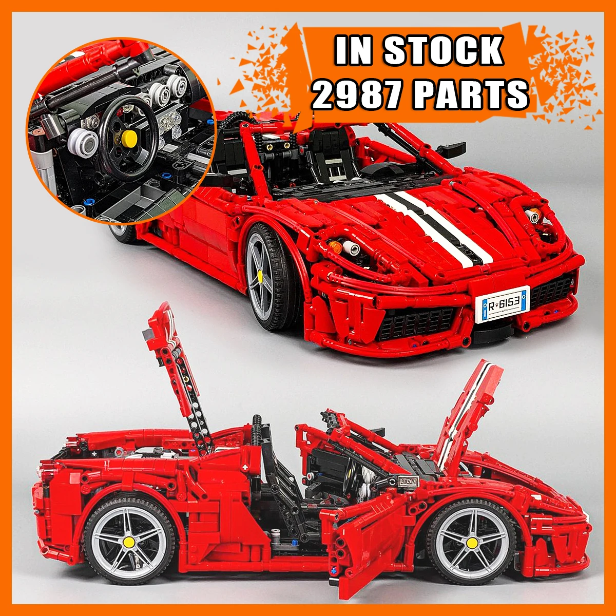 

NEW MOC Racing Sports Car Building Blocks Set, 2987 PCS DIY Assembly Model Kit, Educational Construction Toy for Boys Kids