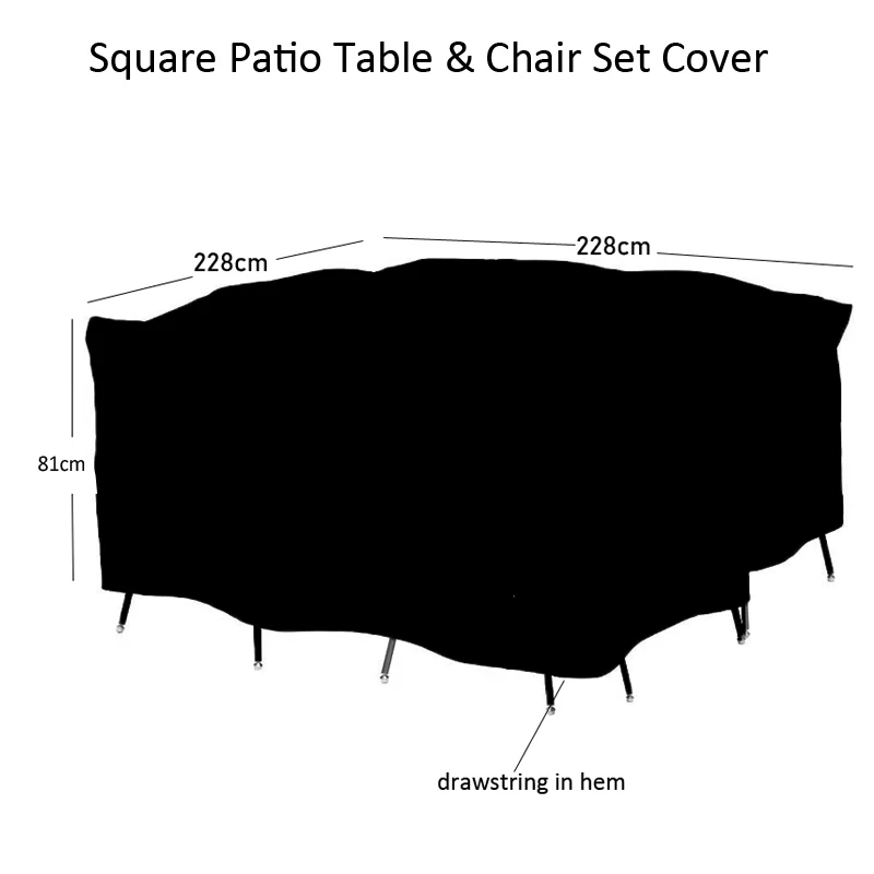 General Outdoor Chairs and Table Sets Cover,waterproofed protector Cover,228x228x81Hcm Durable fabric Cover,custom made