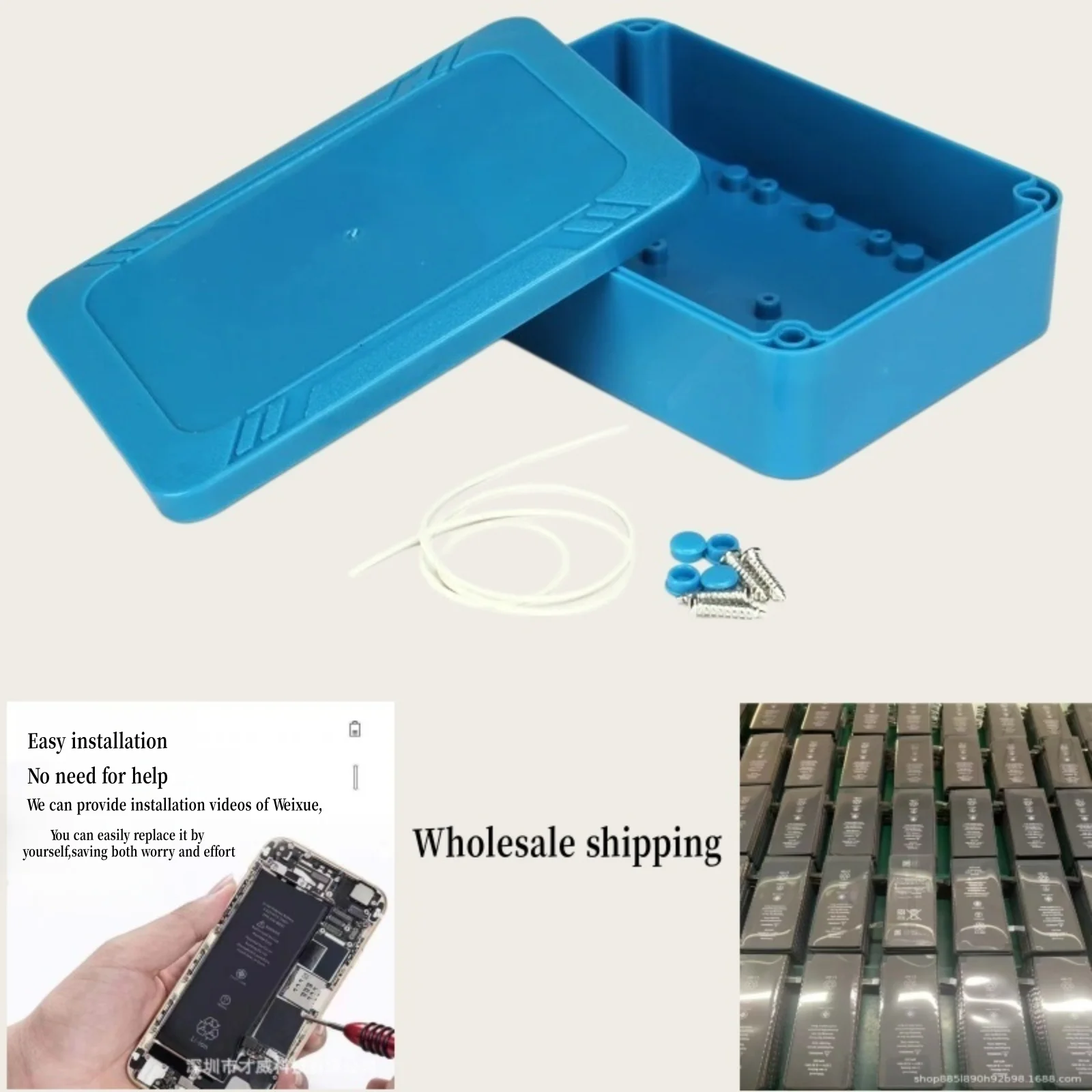 IP65 Waterproof Junction Box Orange ABS Plastic Enclosure For Outdoor CCTV To Cover Lithium Battery With Installation Ears
