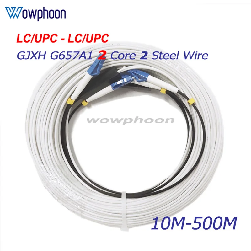 Outdoor Drop Fiber Optic Cable, Single Mode Patch Cord, G657a, 2LC, UPC-2LC, UPC, FTTH customized