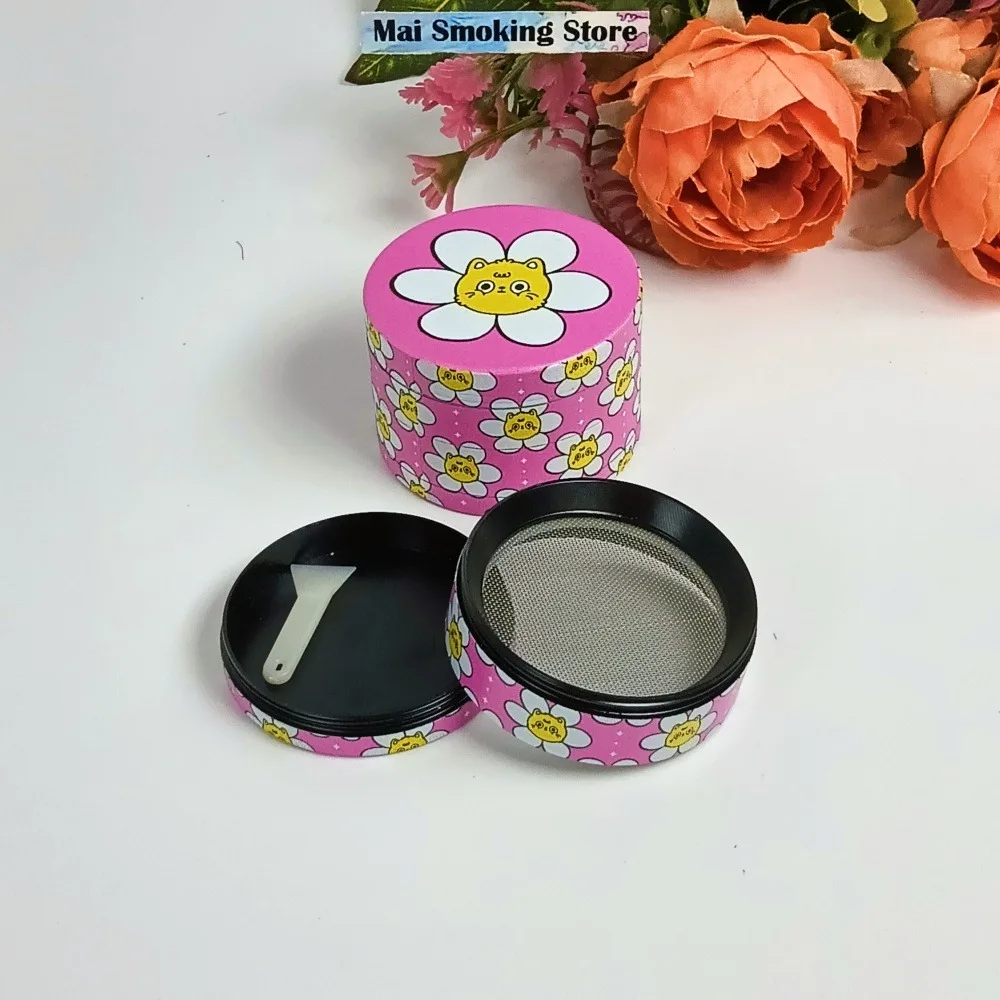 2in زهرة عشب طاحونة معدنية 4-layer الملح هاون مدقة مطحنة التوابل دليل الفلفل التبغ الخام العشب طاحونة الدخان السجائر أداة #6