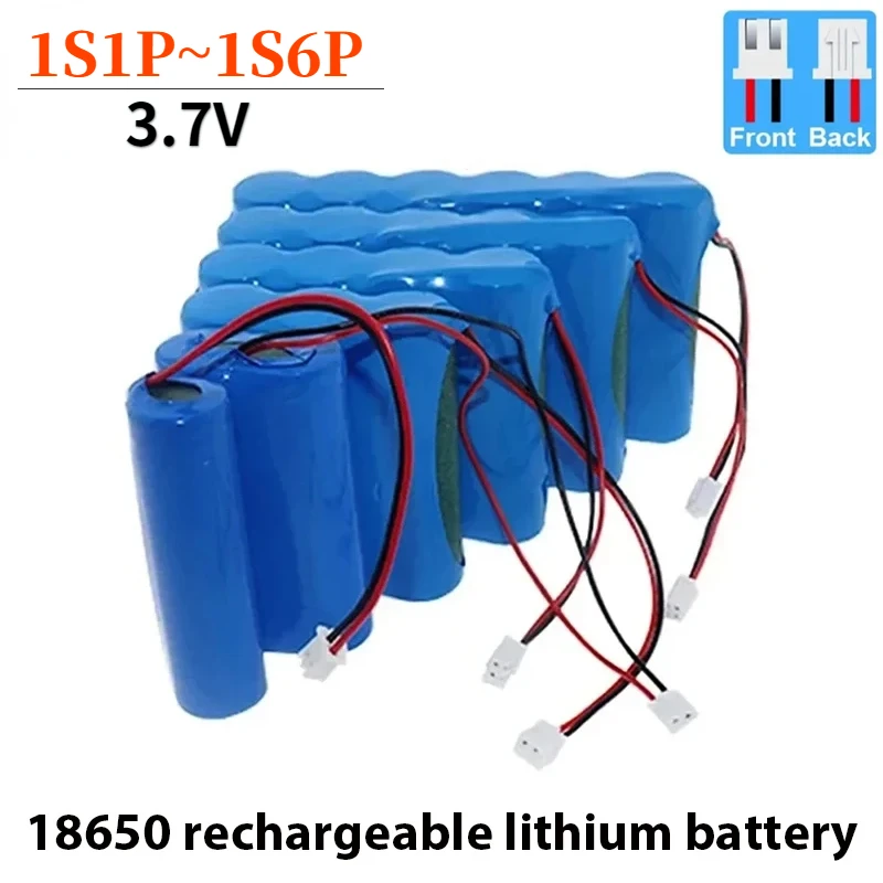 18650 Battery Rechargeable Li-ion Battery Pack 3.7V 1S1P-1S6P for LED Light Bluetooth Speaker Spare Replacement Original Battery