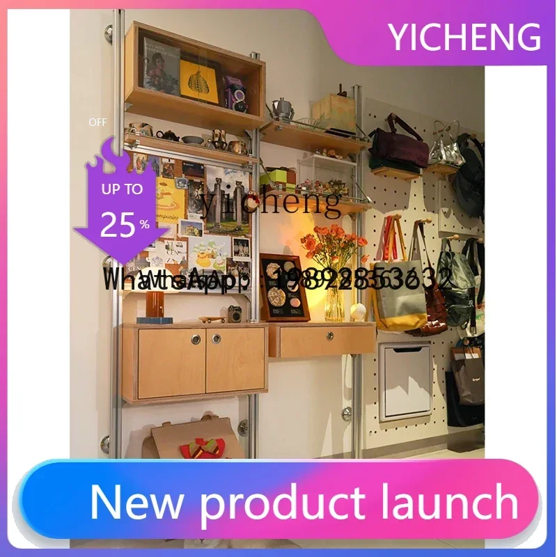 

0 medieval wall hanging multi-functional bookshelf aluminum profile shelf living room retro storage rack home