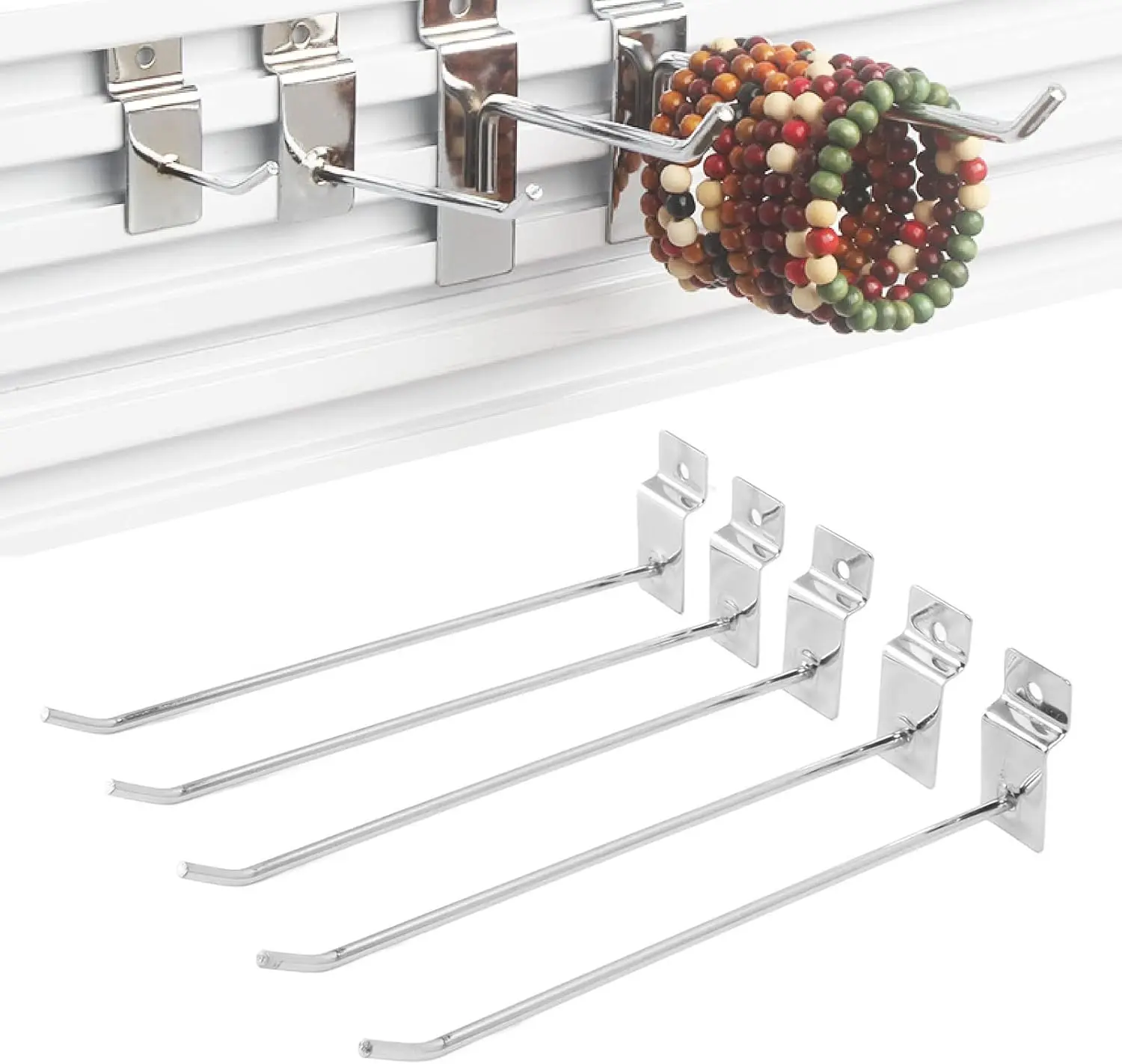 Supermarket Shelf Channel Hook Display Accessories Single Wire Hook Slot Panel Hooks Metal Display Hooks for Merchandising