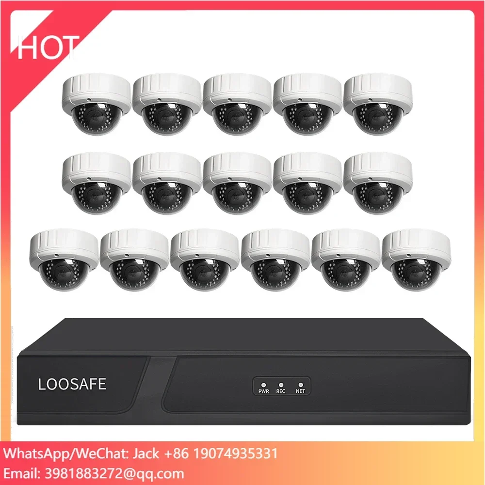 

Loosafe 16CH CCTV System H.265 3MP-5MP Dome Camera Network Night Vision CMOS Sensor HD 16 Channel NVR Kit OEM Customizable