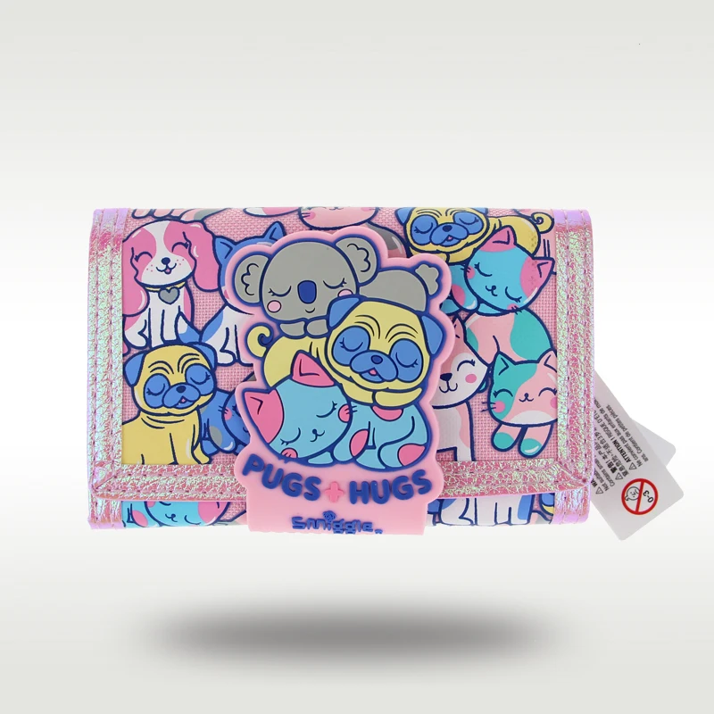 

Australia Smiggle Children's Wallet Girls Cute Puppy Pink Coin Purse Card Bags Case Kawaii Clutch Bag 5 Inches