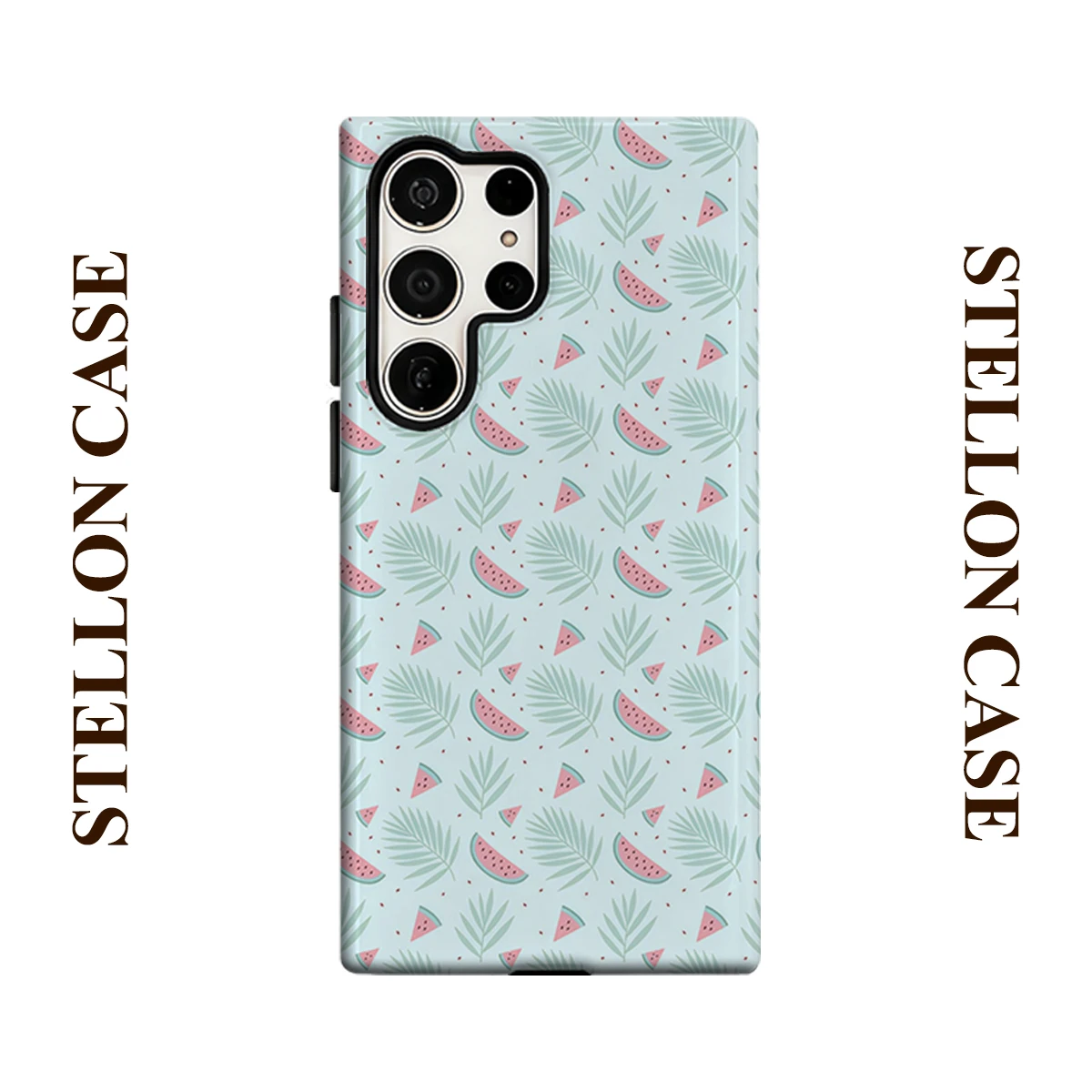 Pastel Watermelon Palm For Samsung Galaxy Phone Case S23 S20 S25 FE S24 Plus S26 Ultra 2-IN-1 Shockproof Bumper Hard PC
