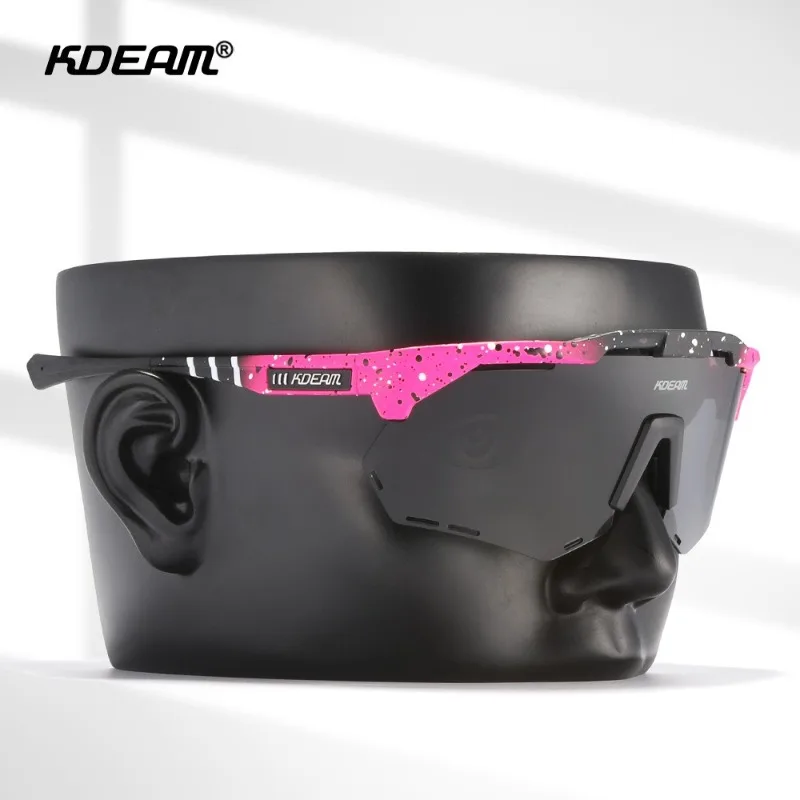 

Солнцезащитные очки KDEAM для спорта на открытом воздухе, поляризованные, унисекс, дизайнерские, с интегрированной защитой от солнца, оправа TR90, силиконовые, ветрозащитные