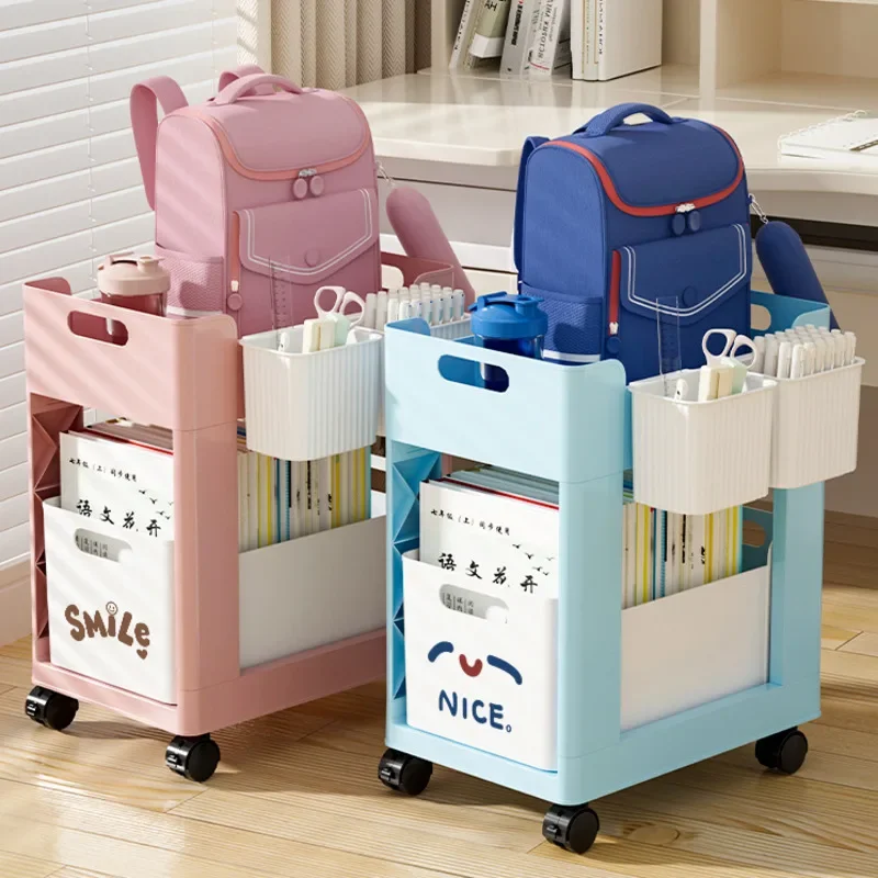 

Home Multi-layer Table Bookshelf Storage Student Bag Storage Shelves Removable Multi-function Plastic Cart Children's Room Rack