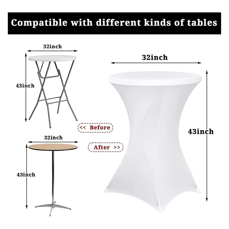 ABKJ-3 PCS Stretch Bar Table Covers For Bistro Table Reinforcement In The Foot Area Stretch Cover For Bar Tables