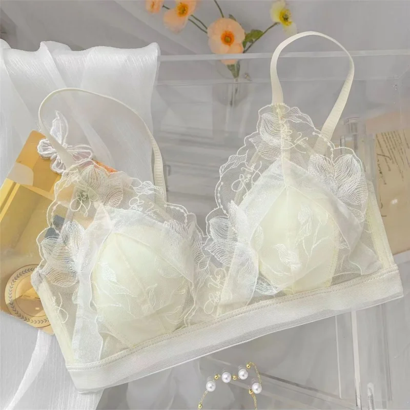 ملابس داخلية للنساء ذات صدر رفيع للغاية، ثديين صغيرين، أكواب أذن أرنب دانتيل صيفية مثيرة، نقاط مضادة للمحدبة، ثدي ثانوي