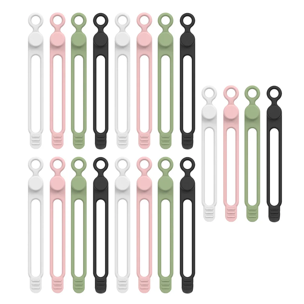 

20pcs Cable Organizer Ties Silicone Wire Handler Charging Cord Straps Wraps Premium Durable Office Home Use