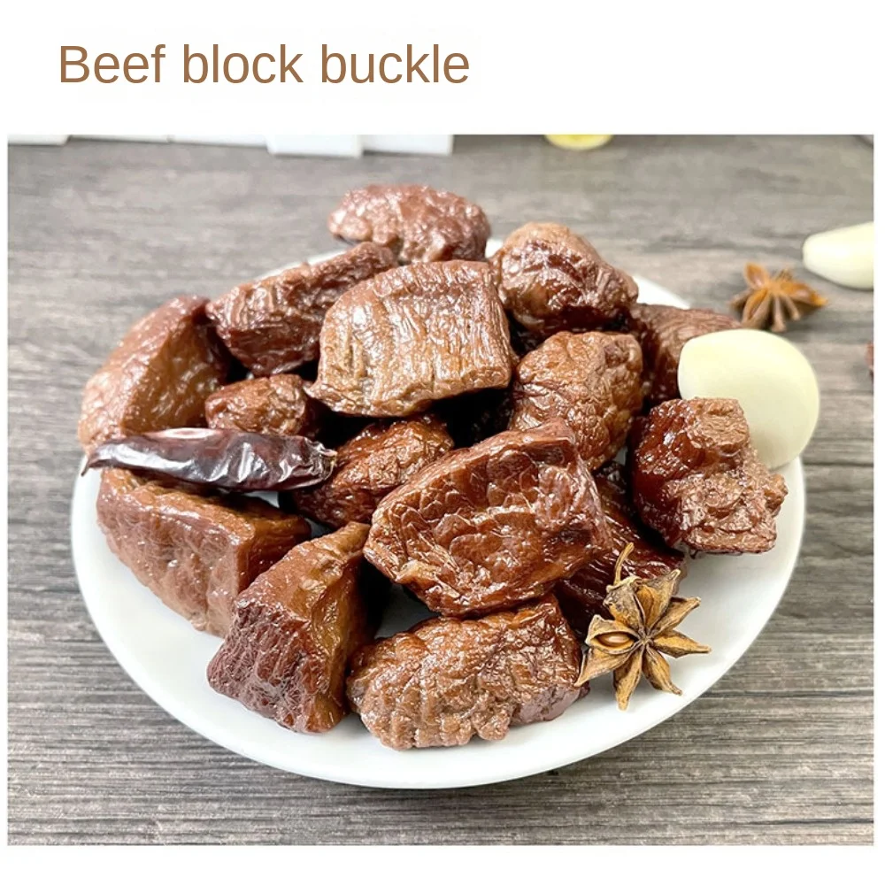 Simulation Beef Block Beef Keychain Imitation Food PVC Beef Cubes Keyring Food Model Simulation Food Keychain Children's