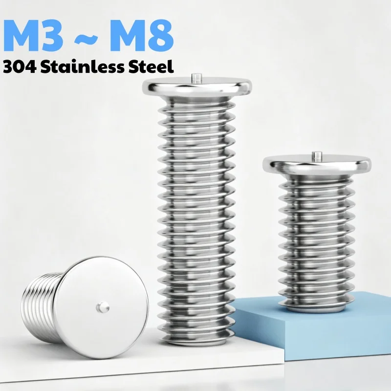 304 Stainless Steel Welding Screws M3 ~ M8 Aluminum Weld Threaded Studs for Capacitor Discharge Spot Nails