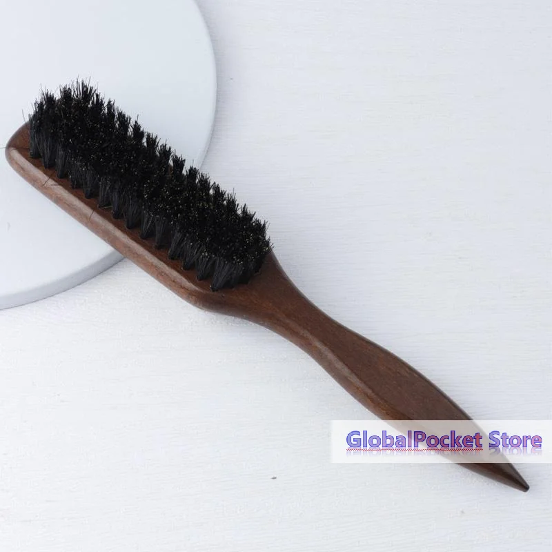 [TG823]Brown Pointed-Tail Bristle Comb Unisex Smooth Anti-Static No Tangles No Hair Damage Home Use
