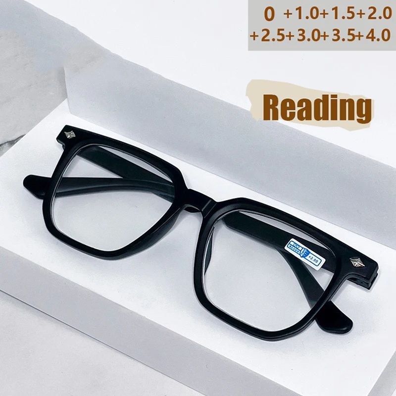 Retro-Lesebrille für Herren, hübsch, großes Gesicht, Augenrahmen, quadratischer Rahmen, Brille für Damen, Lesebrille 319