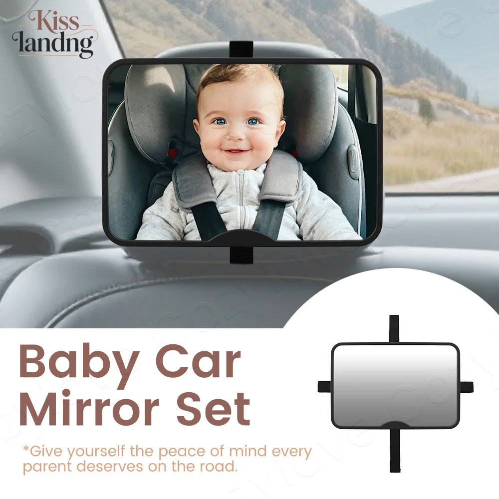 Large Size Baby Car Mirror, Oversized Shatterproof Design with UV-Blocking Webbing for Clarity & Security