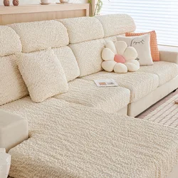 Elastic Sofa Cushion Cover Stretched Beige Sofa Cover for Living Room Furniture Protector for Pets Kids Removable Couch Covers