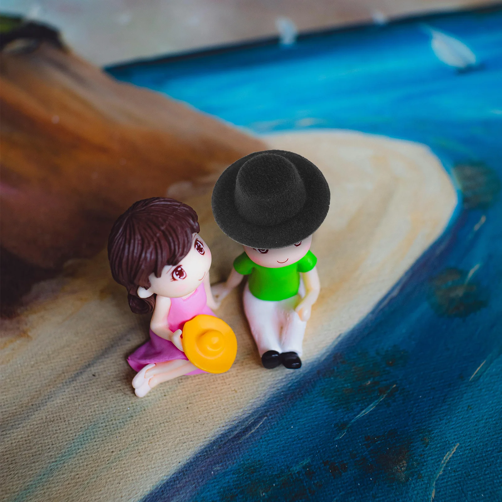 20 قطعة القبعات المصغرة لينة ورأى القبعات الصغيرة للحرف اليدوية DIY بها بنفسك الطرف الديكور إكسسوارات الشعر دمية قبعة صغيرة