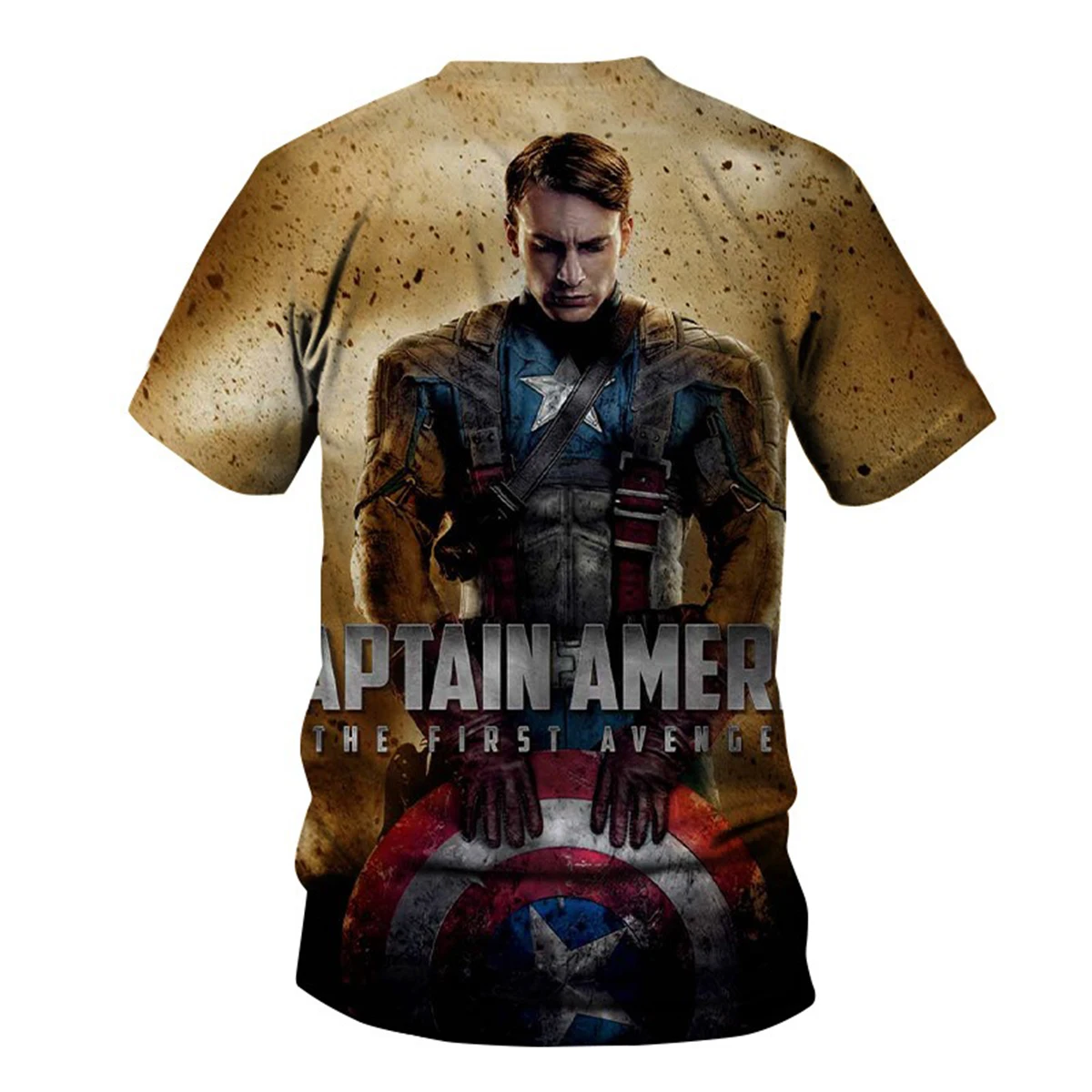 تي شيرت Marvel Captain America Fashion 3D مطبوع للرجال صيفي جديد Avengers 3D مطبوع كاجوال مريح بأكمام قصيرة #2