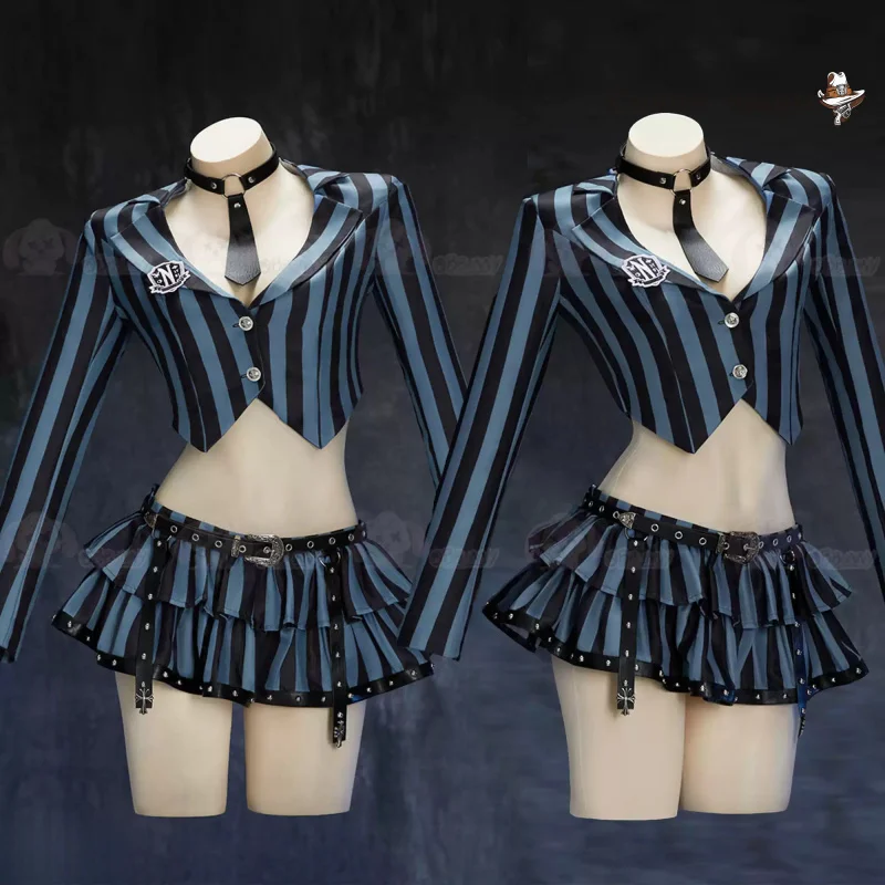 

Новая среда, карнавальный костюм на Хэллоуин, Рождество, комикс, американская горячая девушка, полный комплект, верхняя юбка, значок, галстук, носки, поясной ремень