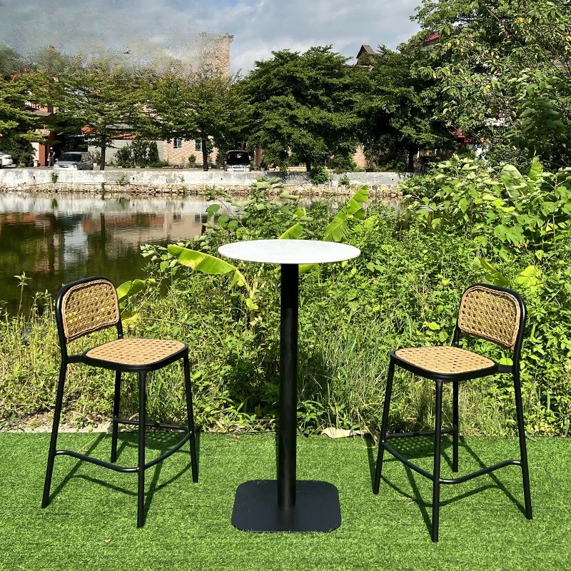 

Outdoor Bar Chairs Outdoor High Creative Rattan Outdoor Courtyard Bar Clubhouse Restaurant Bar Rattan Back