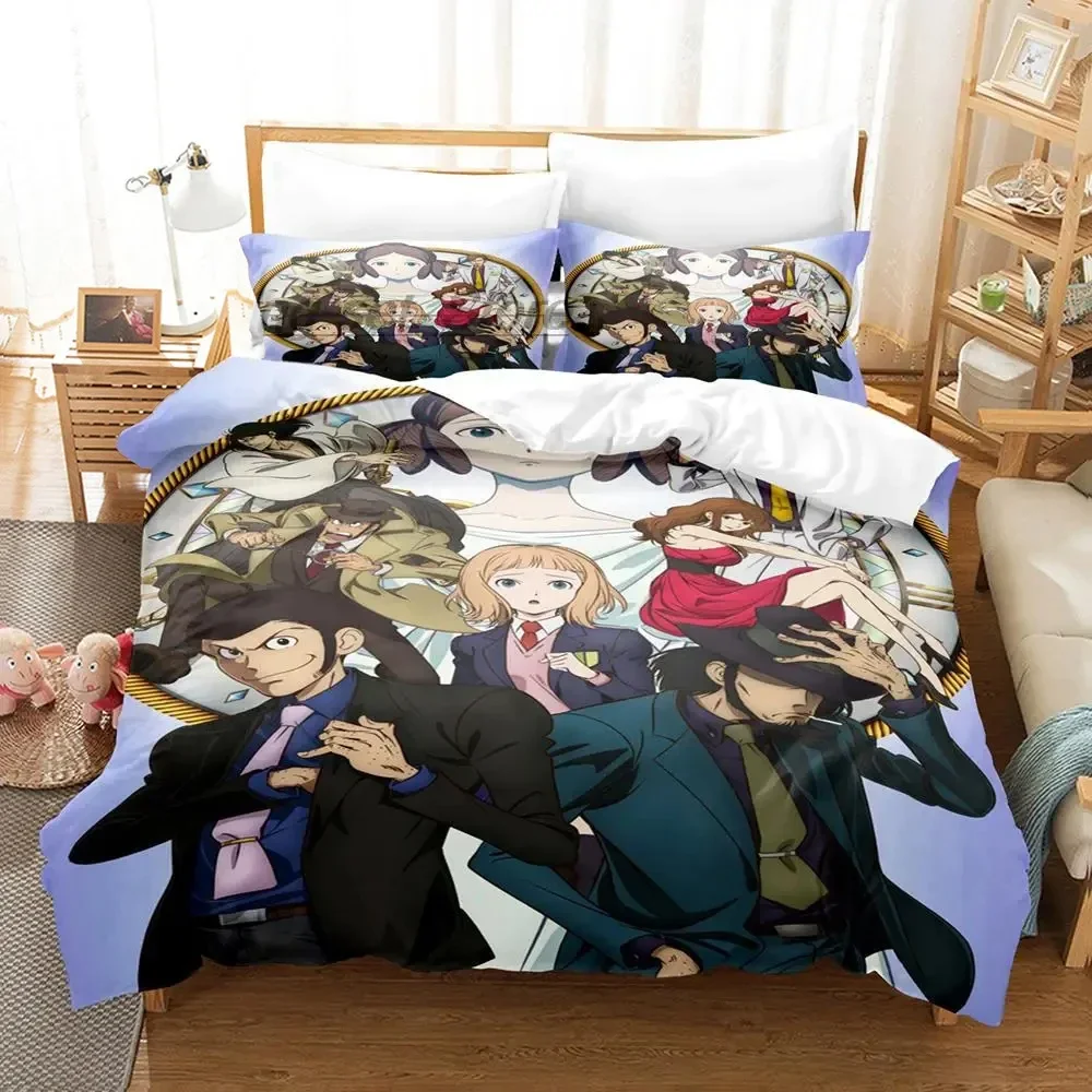 3rd, 2024 Lupin 3D Print Anime Duvet Cover Set Single Double Queen King Size Bedding Set for Boys Duvet Cover Bed Set Quilt Cove