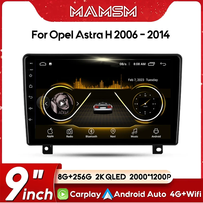 

Android 13 2K QLED экран Carplay 4G GPS автомобильное радио для Opel Astra H Zafira B 2004-2014 Wi-Fi мультимедийный видеоплеер навигация