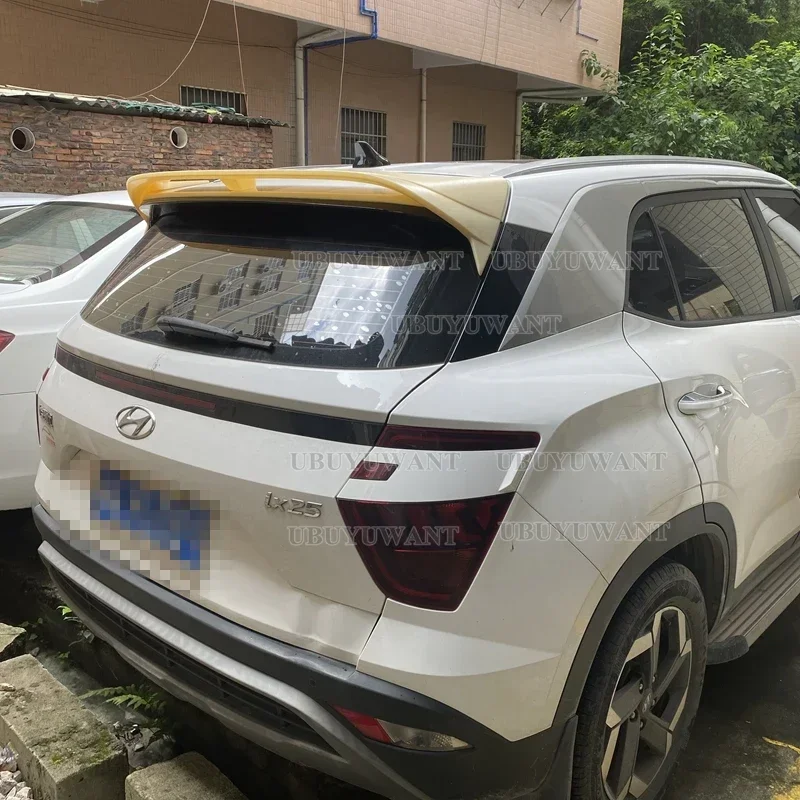 High Quality ABS Plastic Spoiler Primer Color Car Tail Wing Rear Trunk Spoiler For Hyundai NEW IX25 2020 2021-2023 Hatchback