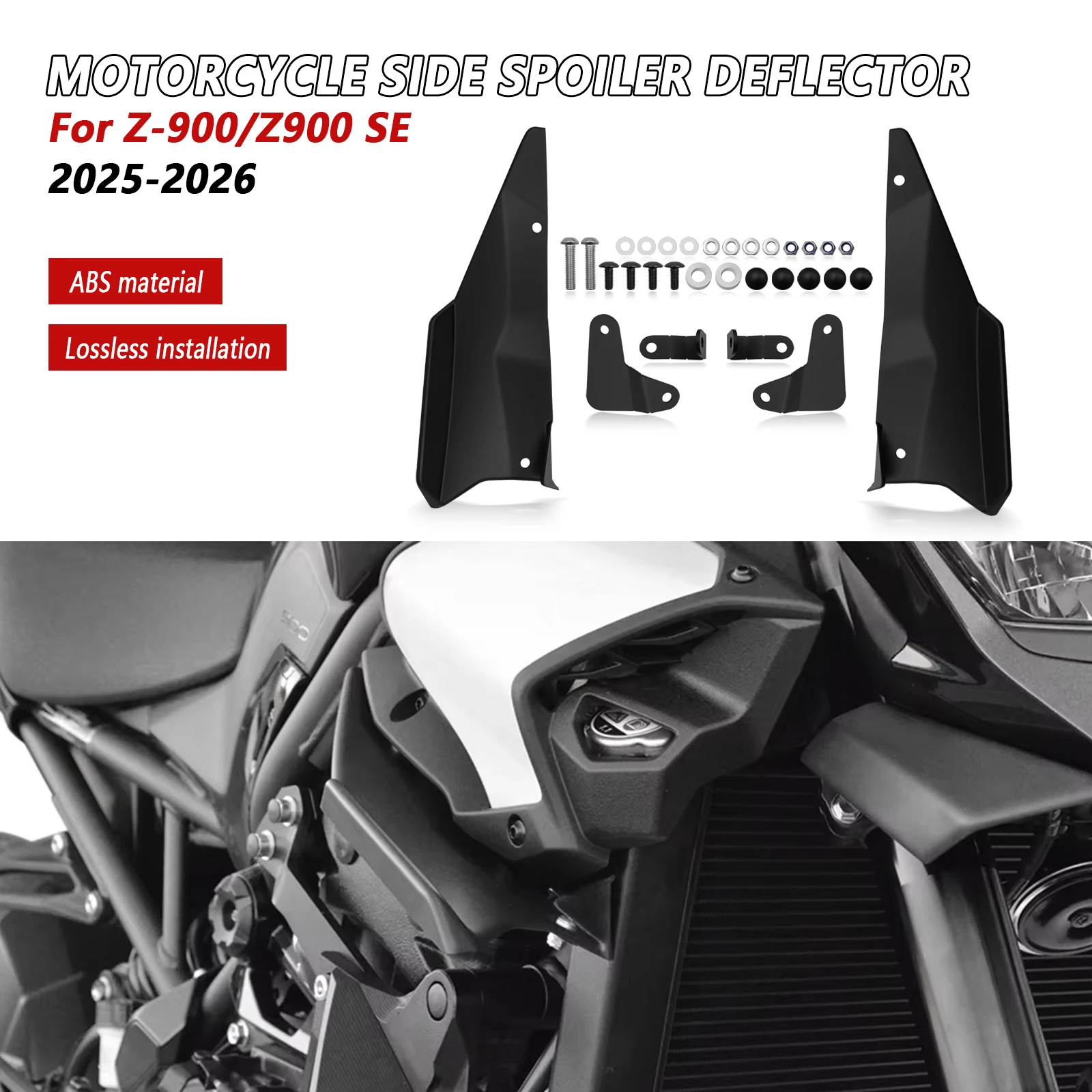 

For Z900 Z900 SE Z900SE 2025-2026 New Motorcycle Alerons Laterals Naked Side Spoilers Aerodynamic Wing Deflector Accessories