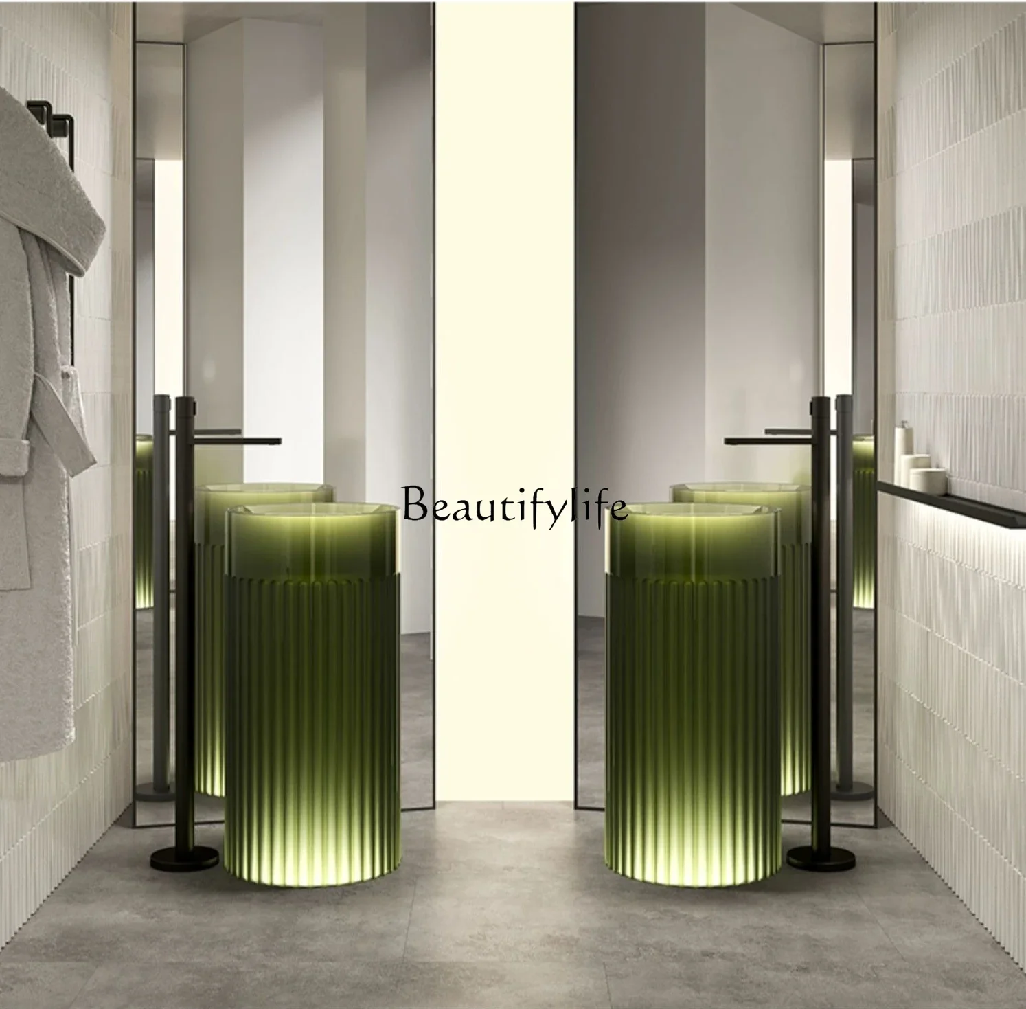 

Column basin art transparent washbasin floor-to-ceiling washbasin