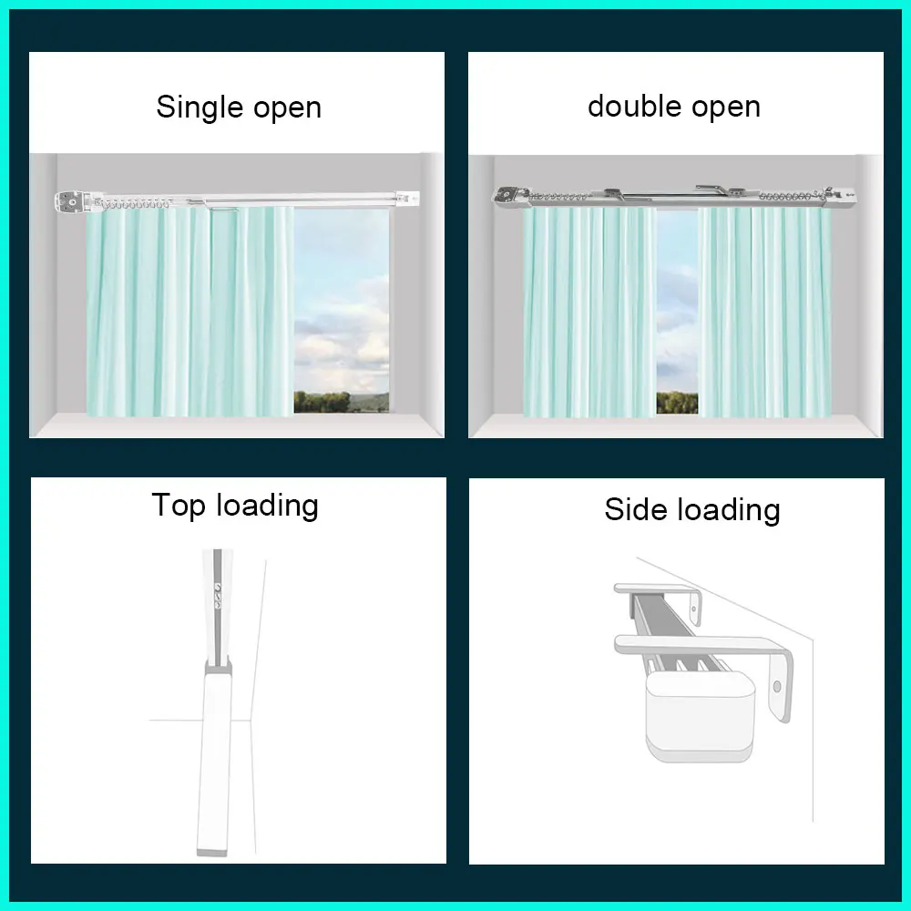 LifeLibero Tuya Battery Zigbee Smart Curtain Motor Kit With Expandable Electric Curtain Track Window Shades For Home Smart Life