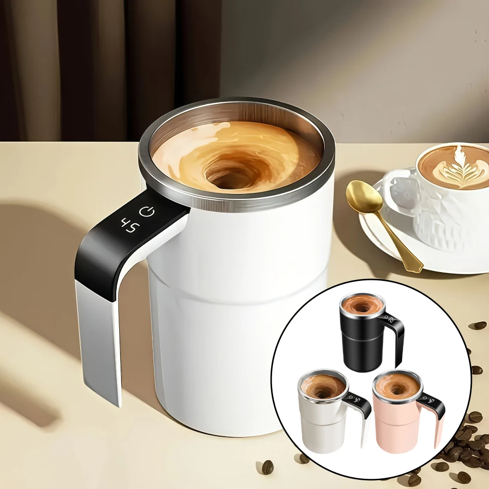 

1PC Self Stirring Coffee Mug 380ml Automatic Stirring Cup 13.8*8cm Coffee Cup With Lid Rechargeable Stir With Temp Display
