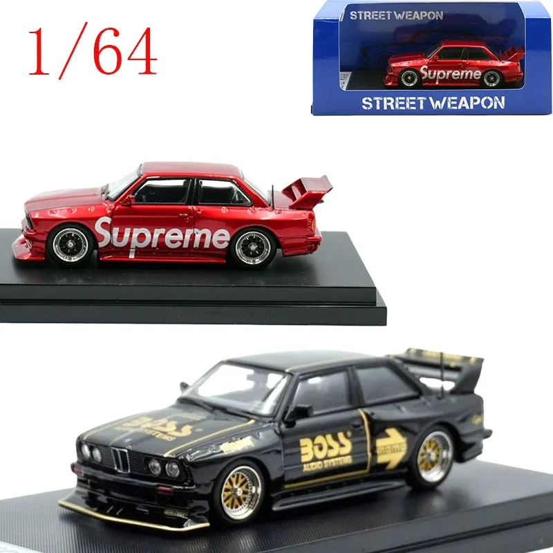 

SW Diecast 1/64 Scale BMW E30 M3 BOSS Edition Gloss Black / Chrome Red Alloy Car Model Toys for Boys Gift