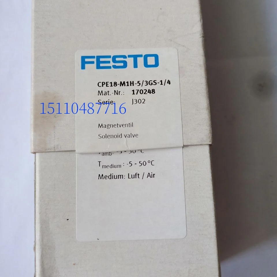 

Original Festo Solenoid Valve CPE18-M1H-5/3GS-1/4 170248 In Stock