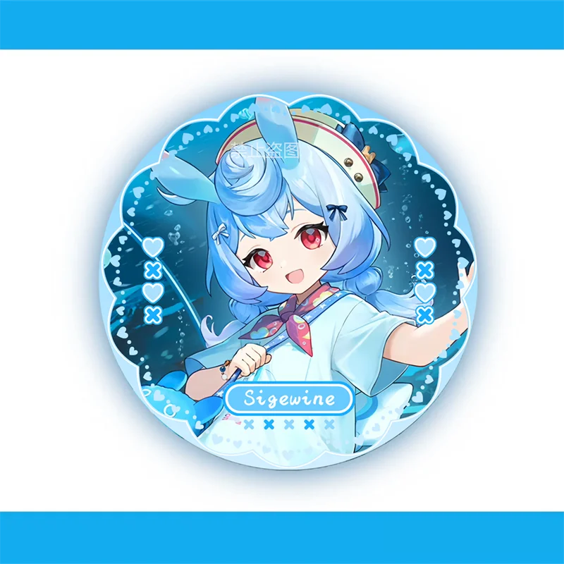 

2025 Anime Game Genshin Impact Sigewinne Marine Museum Collaboration Linkage Double Flash Badge Baji Bag Pendant Brooch Gift