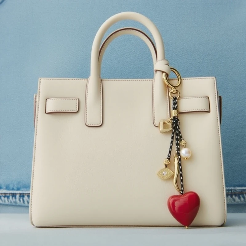 

Cute Enamel Pearl Heart KeychainBraided Rope Key Ring Pendant For Women Girls Handbag Decor DIY Bag Hanging Ornaments Gifts