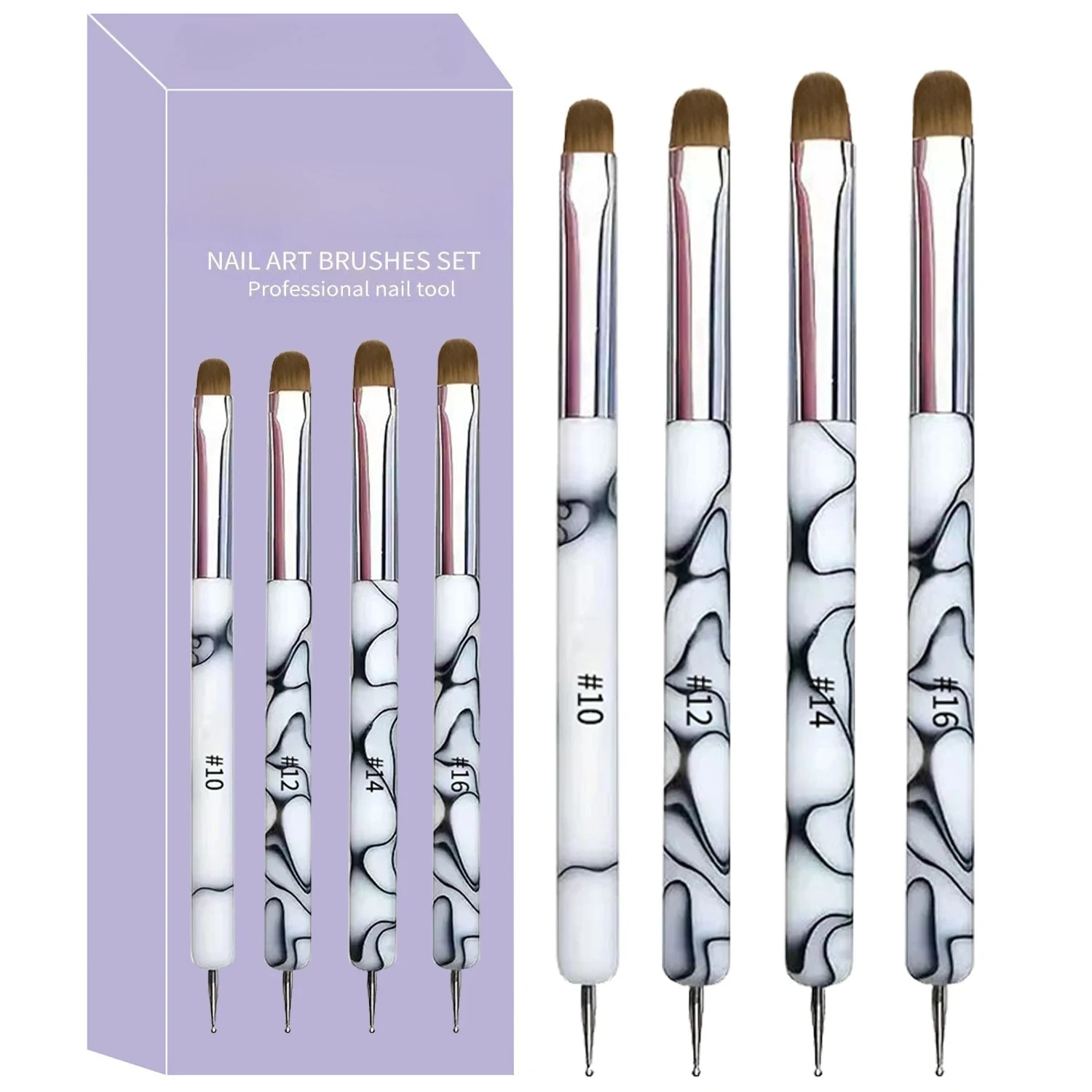 Dual-Ended Nail Art Brushes And Dotting Pens Set, Professional Manicure Detailing Tools, French Nail Art Pen Kit