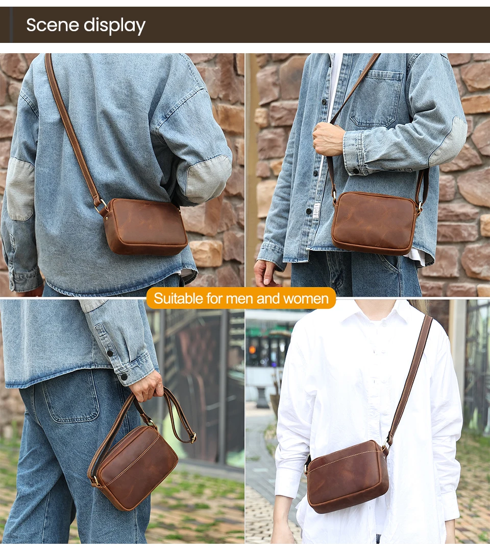 JOYIR Mini-Umhängetasche aus echtem Leder, Reise-Umhängetasche für Damen und Herren, Handy-Geldbörse, Reisetasche, Umhängetaschen – Detail 11