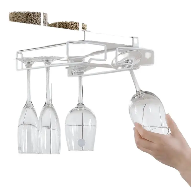 No Drilling Metal Wine Glass Holder - Stemware Rack For Under Cabinet Storage Kitchen Organization Kitchen/Bar Storage Supplies view 5