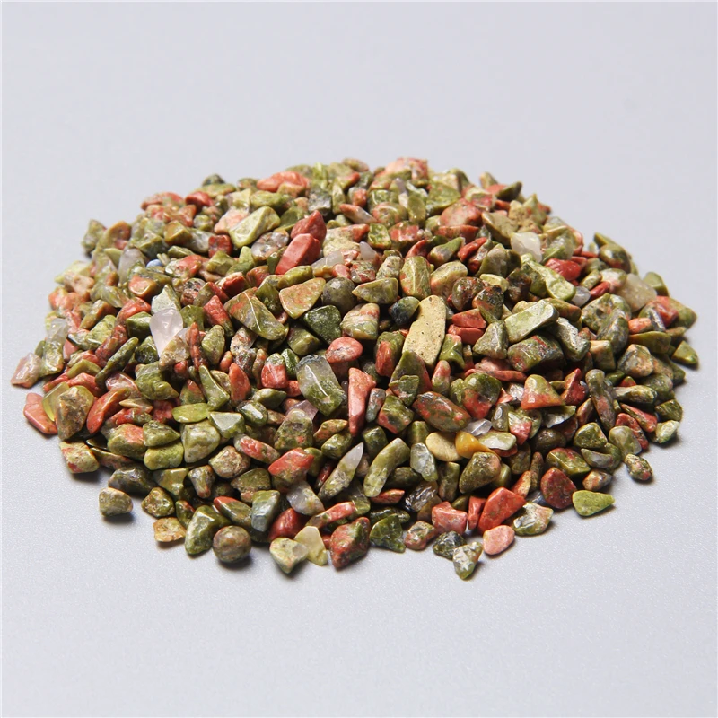 20-100g Natural Gravel Unakite Stone Rocks Chip Minerals Healing Raw Small Specimen For Aquarium Tank Home Decoration 3-5MM